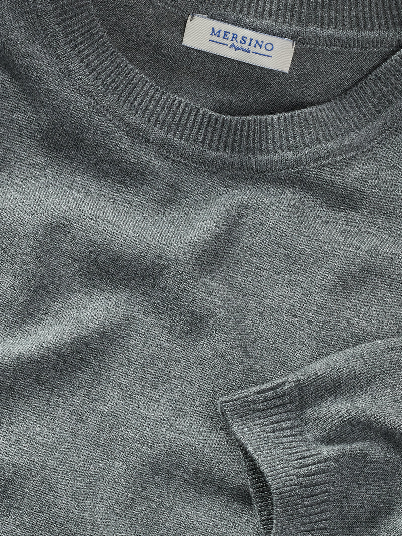 GREY CASHMERE SILK T-SHIRT