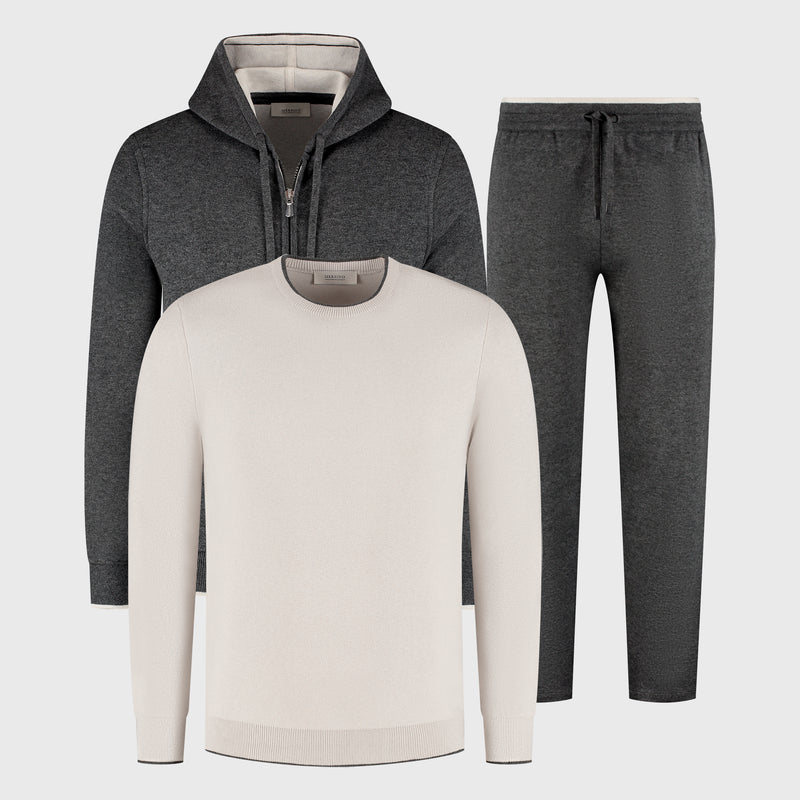Mersino Taupe Dark Grey Overseas Set
