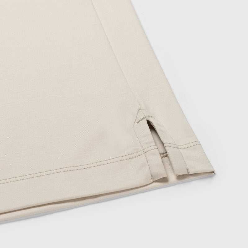 BEIGE SOFT MERCERIZED COTTON T-SHIRT