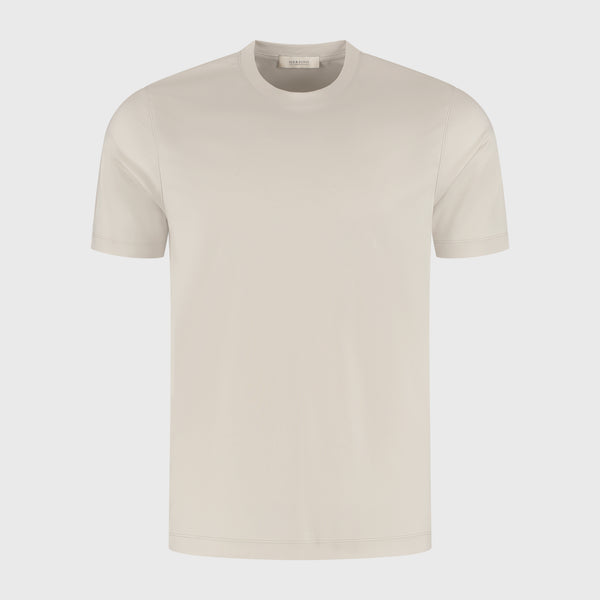 BEIGE SOFT MERCERIZED COTTON T-SHIRT