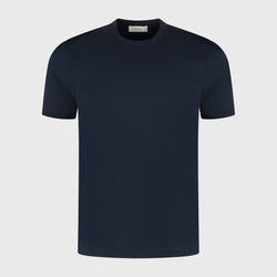 NAVY BLUE SOFT MERCERIZED COTTON T-SHIRT