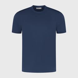 SAX BLUE SOFT MERCERIZED COTTON T-SHIRT