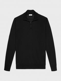 Black Cashfeel Half-Zip Sweater