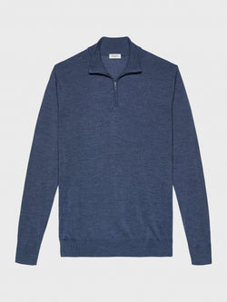 Sea Blue - Cashfeel  Half-Zip Sweater