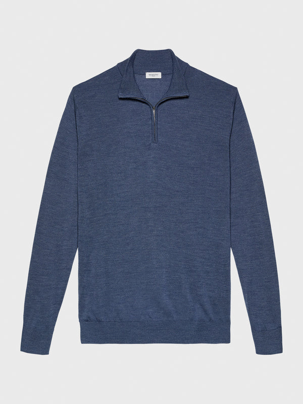 Sea Blue - Cashfeel  Half-Zip Sweater