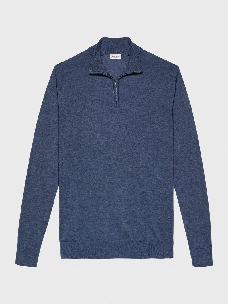 Sea Blue - Cashfeel  Half-Zip Sweater