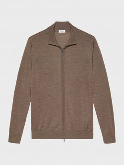 Beige Cashfeel Full-Zip Sweater