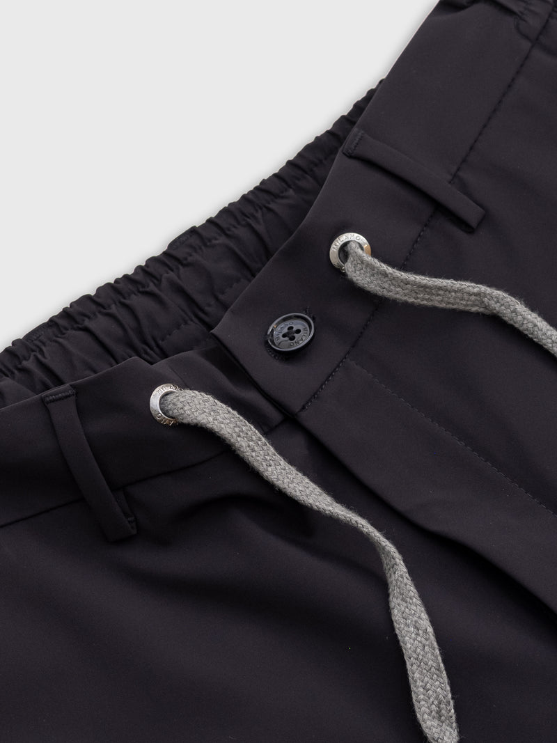 MERSINO MILANO EDITION NAVY BLUE DRAWSTRING TROUSERS - DESIGN IN ITALY