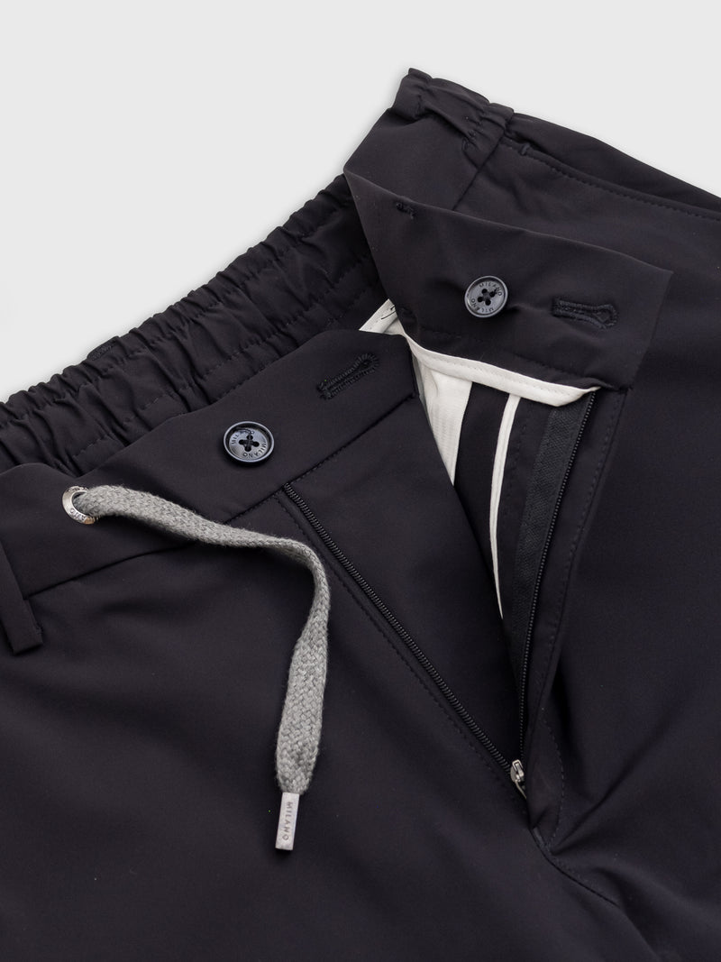 MERSINO MILANO EDITION NAVY BLUE DRAWSTRING TROUSERS - DESIGN IN ITALY
