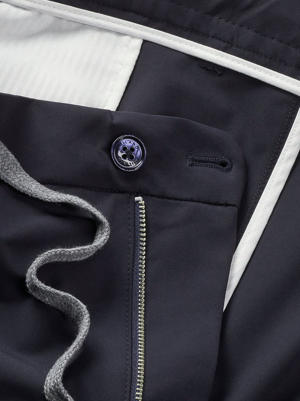 MERSINO MILANO EDITION NAVY BLUE DRAWSTRING TROUSERS - DESIGN IN ITALY