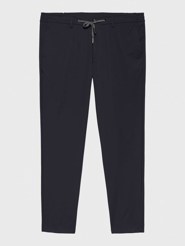 MERSINO MILANO EDITION NAVY BLUE DRAWSTRING TROUSERS - DESIGN IN ITALY