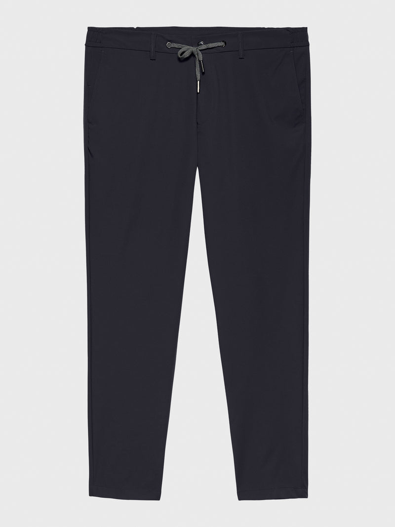 MERSINO MILANO EDITION NAVY BLUE DRAWSTRING TROUSERS - DESIGN IN ITALY