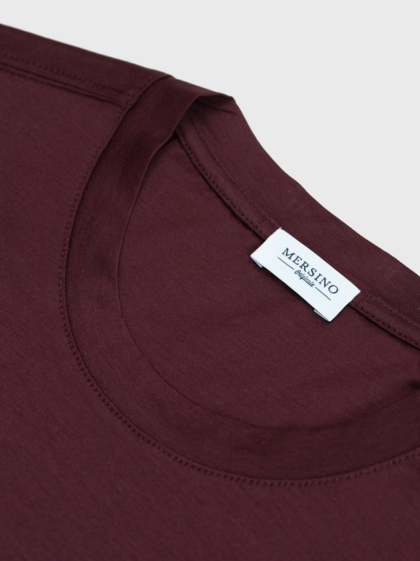 BURGUNDY SOFT MERCERIZED COTTON T-SHIRT